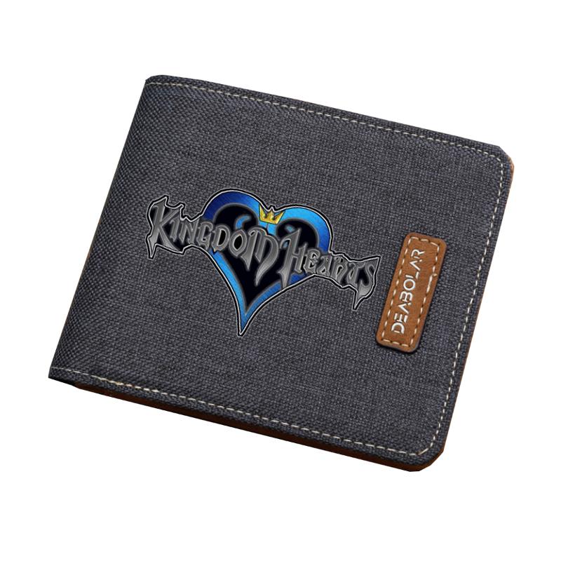 

Game Kingdom Hearts Wallet Men Women Canvas Coin Purse Billetera Short Money Bag Slim Card Holders Dollar Price Wallets, Red;black
