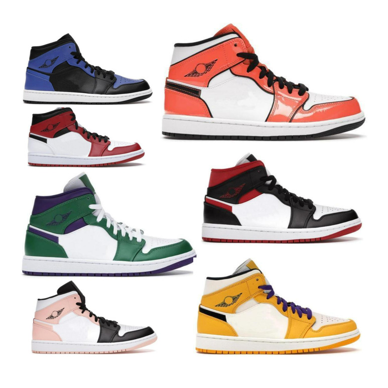 

1s High Basketball Shoes Jumpman 1 University blue Court Purple Lakers UNC Red Candy Sports Outdoor Mens Sneakers, Bronze