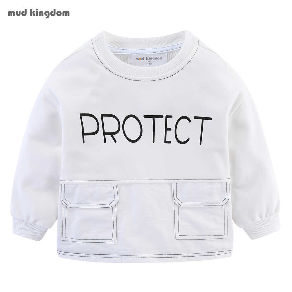 

Mudkingdom Fashion Kids Sweatshirts with Pockets Patchwork Loose Fit Boys Girls Sweatshirt Long Sleeve Casual Tops 210615, White