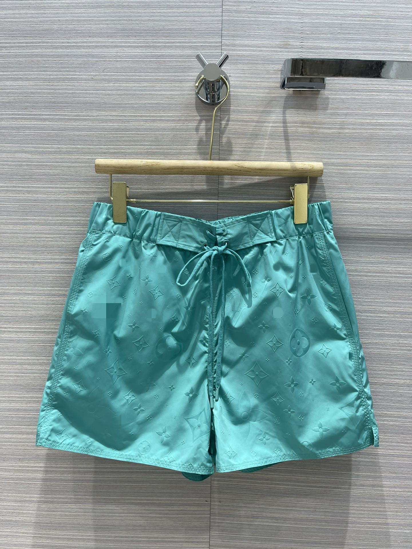 

2021 Spring Summer Green Print Drawstring Fashion Luxury Women's Shorts Brand Same Style Clothing Designer 0605-12, White;black