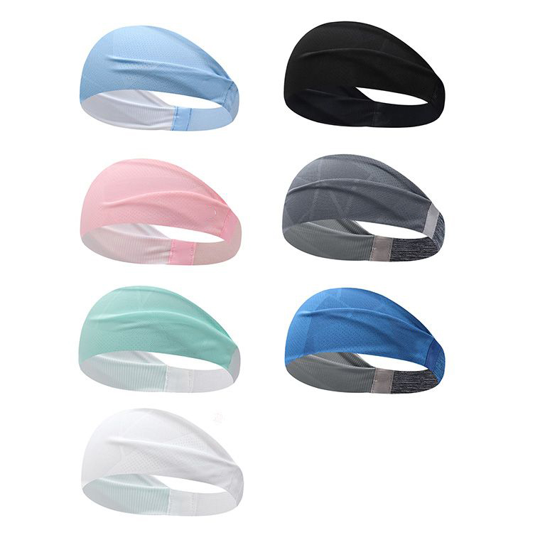 

sports headband jacquard breathable headband ice silk fashion yoga headband men and women running fitness antiperspirant belt, Silver