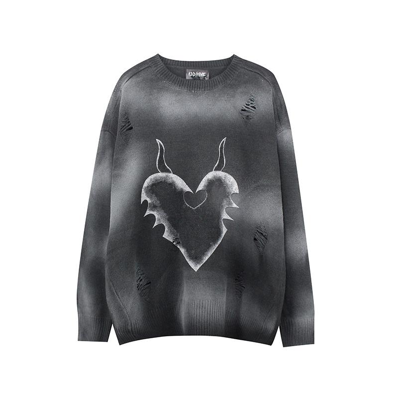 

Men's Sweaters Sweater Man's Knitted Large Casual Bow Fashion Dye Japanese With Woman's Jacket Loose Harajuku Tops Clothes Men, White;black
