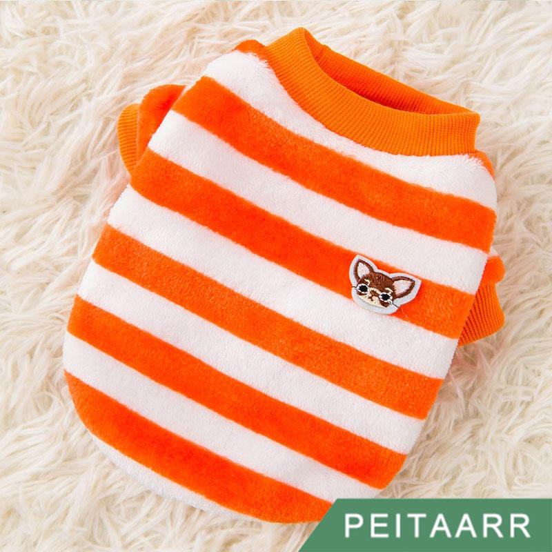 

PEITAARR] Pet Clothes Spring Autumn Winter Fleece Thicken Stripes Stitch Cute Pullover Puppy Small Dogs Cats Unisex Soft Dog Apparel