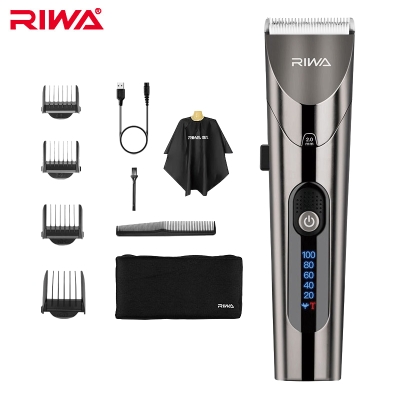

RIWA Washable Hair Trimmer LED Display Rechargeable Electric Hair Cutter Hair Clipper Machine For Haircuts RE-6305