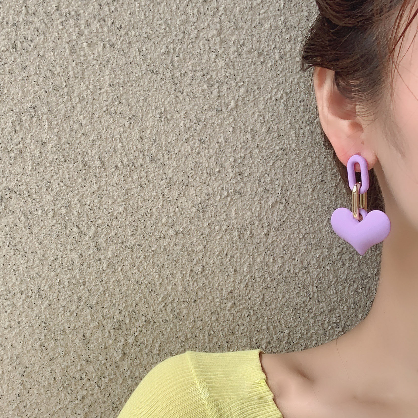

Colorful Exaggerated Love Heart Pendant Earrings Sweet Trend For Women Girls Summer Accessories 925 Silver Dangle Earring