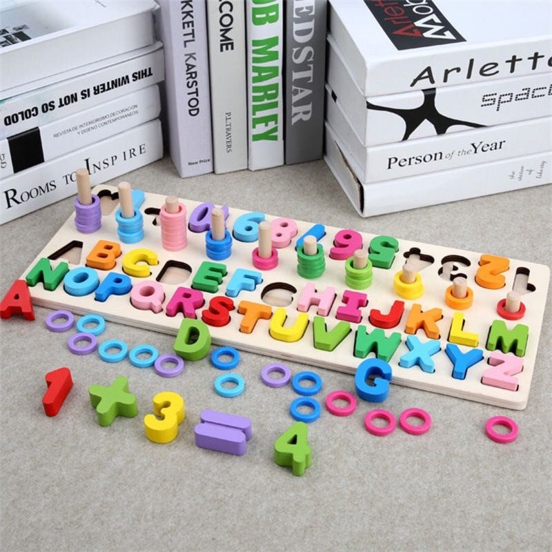 

Early education cognition of EVA children's hands on building blocks, logarithm board, geometry and numbers, three in one educational toys