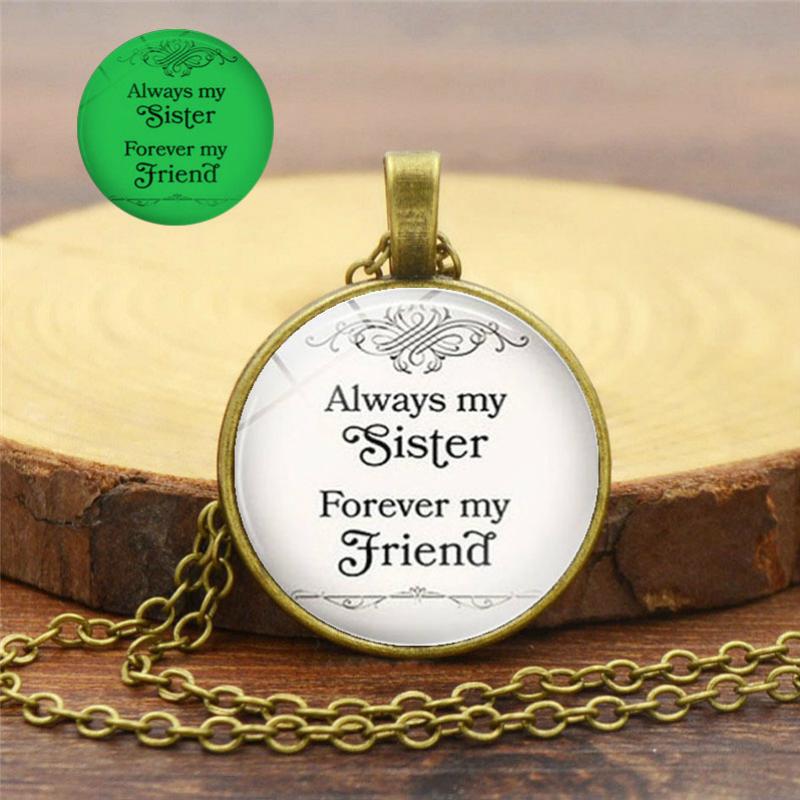 

Pendant Necklaces Fashion Charm Glowing Necklace Classic Inspirational Language Glass Copper Chain Women Girl Sweater Jewelry
