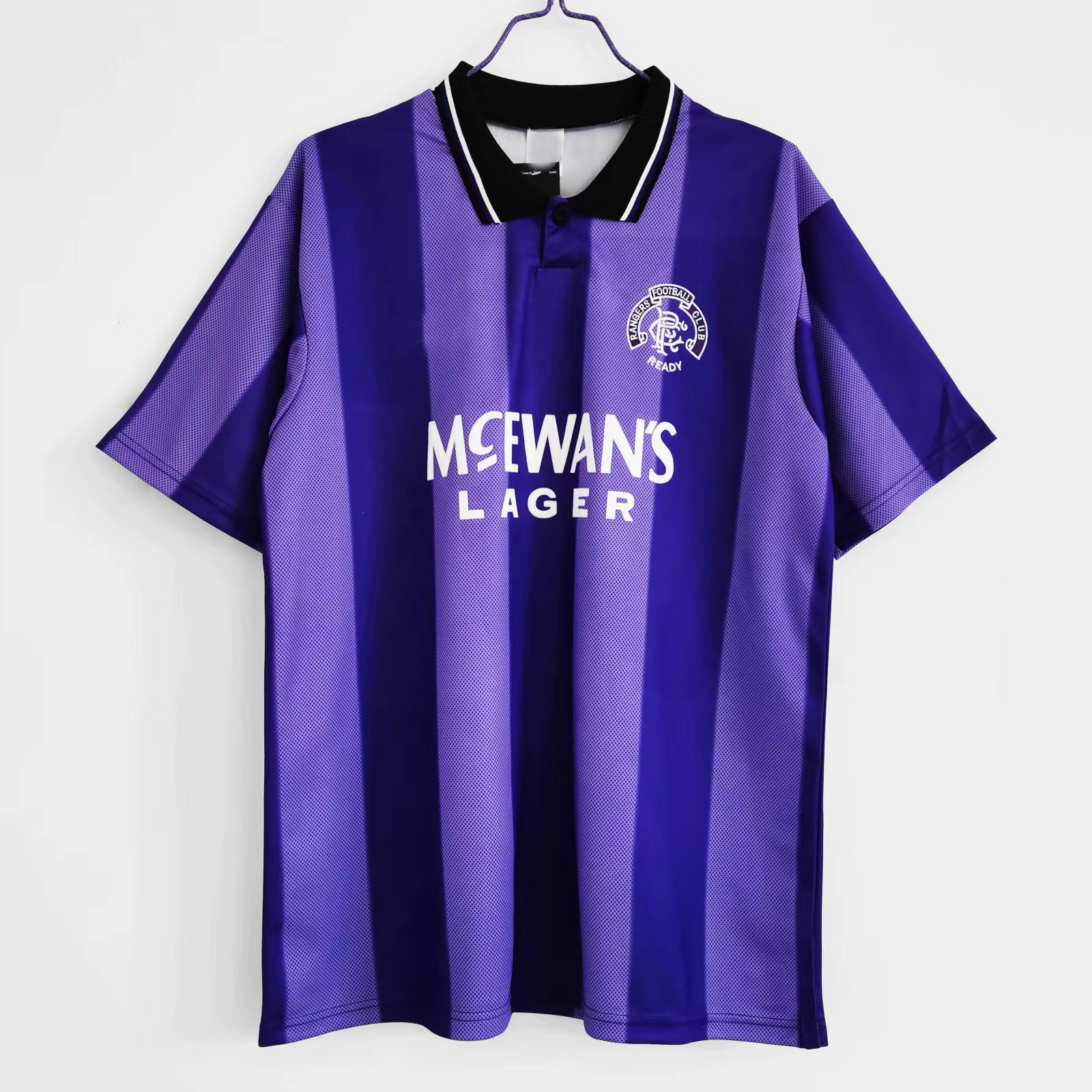 

1994-1995 Rangers third retro soccer jersey 1994-95 football shirt Top Thai version with the quality Scotland jerseys Size S-2XL, Black;yellow