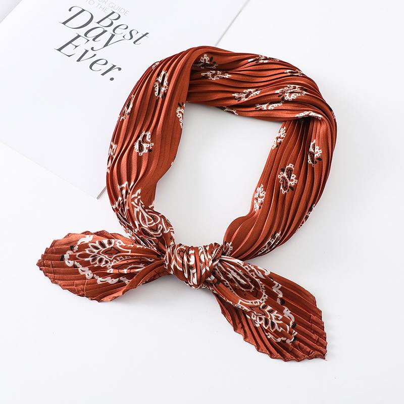 

Scarves Silk Crinkle Scarf Fashion Lady Hair Band Women Bandana Shawl And Wraps Hijab Neckerchief Female Foulard Summer 2021