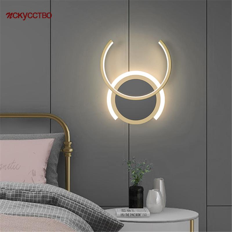 

Nordic Postmodern Geometric Art Round Led Wall Lamp Minimalism Living Room Aisle Decoration Corridor Stairs Lighting Fixtures Lamps