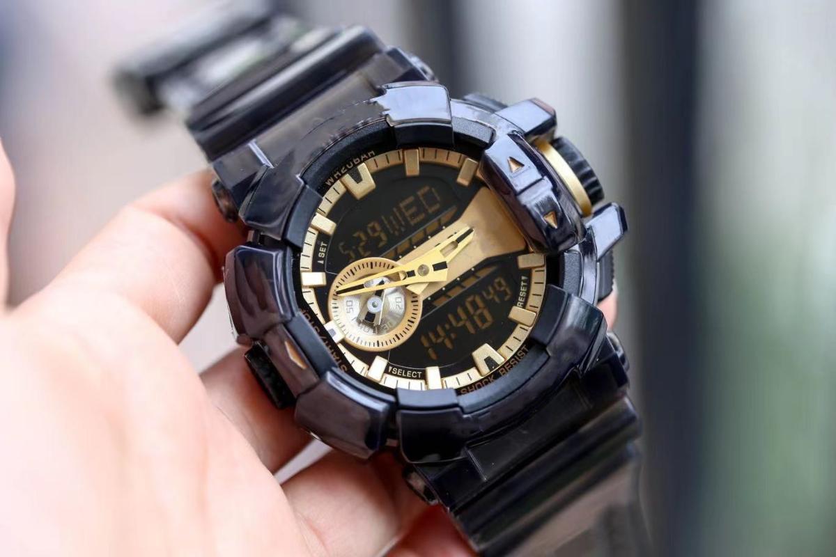 

Wristwatches Sports Quartz Digital Women's 400 Watch High Quality Waterproof World Time LED Display Transparent Style