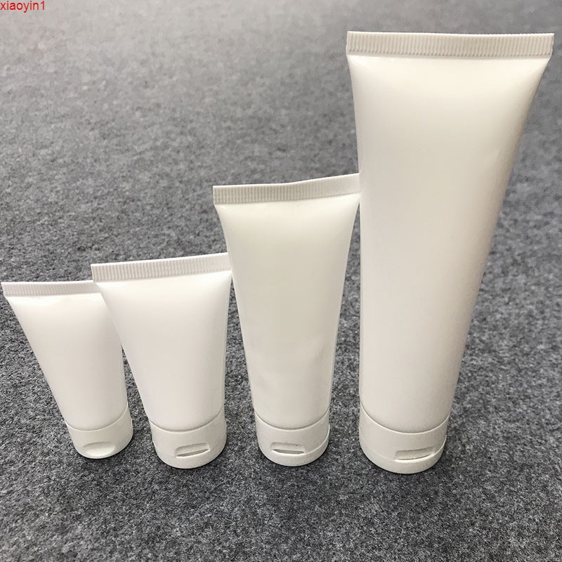 

15ML 30ML 50ML 100ML 100PCS White Plastic Cream Soft Tube Empty Cosmetic Squeeze Frost Facial Flip Lid Lotion Bottleshigh qty