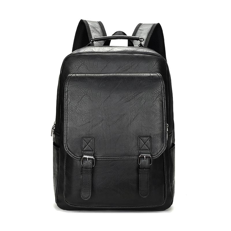 

Backpack 2021 Trend Simple Men's PU Korean Leisure Waterproof Large Capacity Computer Bags For Women Rucksack
