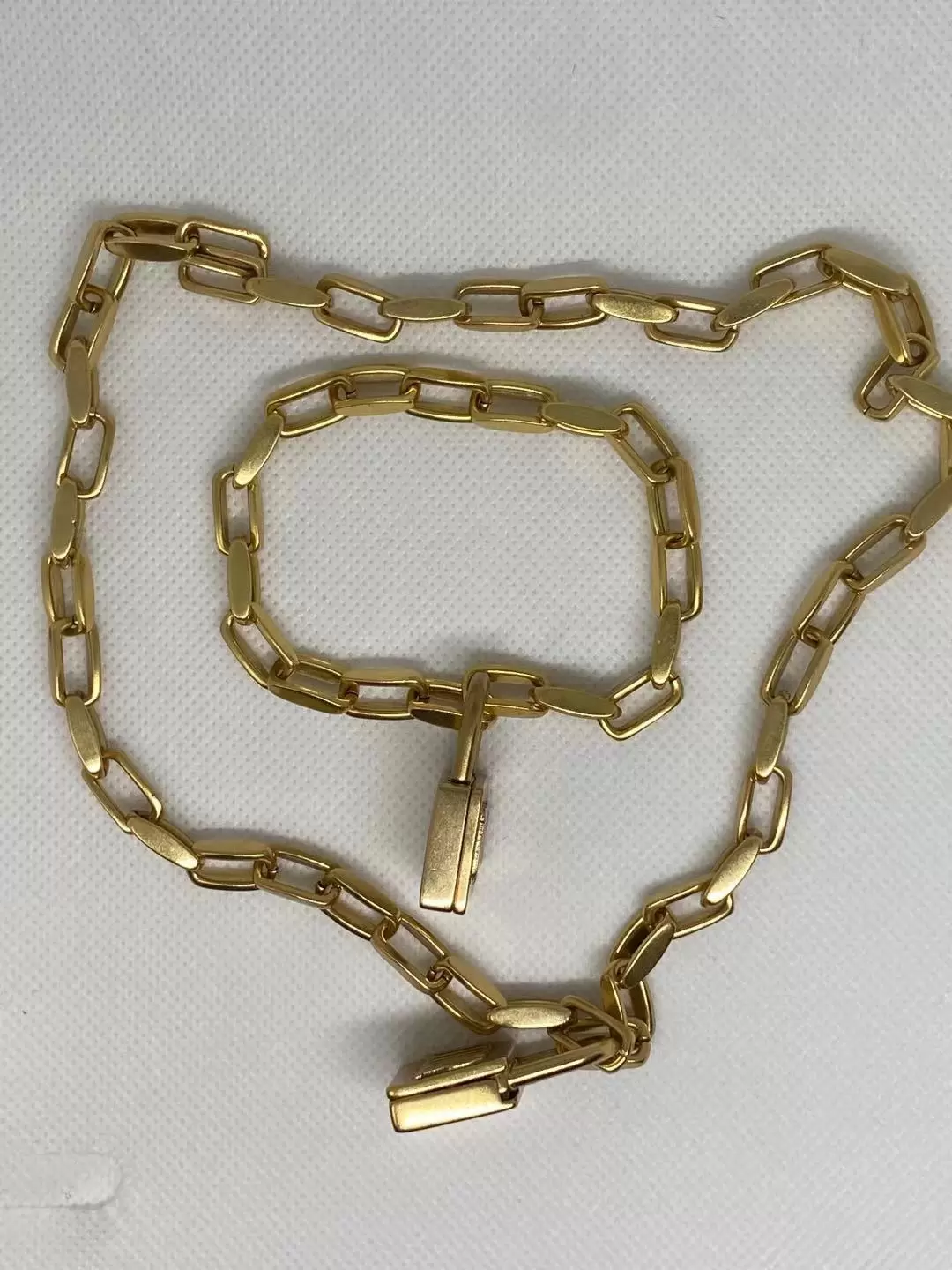 

2021 brass lock necklace female small exaggerated hip hop punk style necklace temperament female chain small lock bracelet, Black