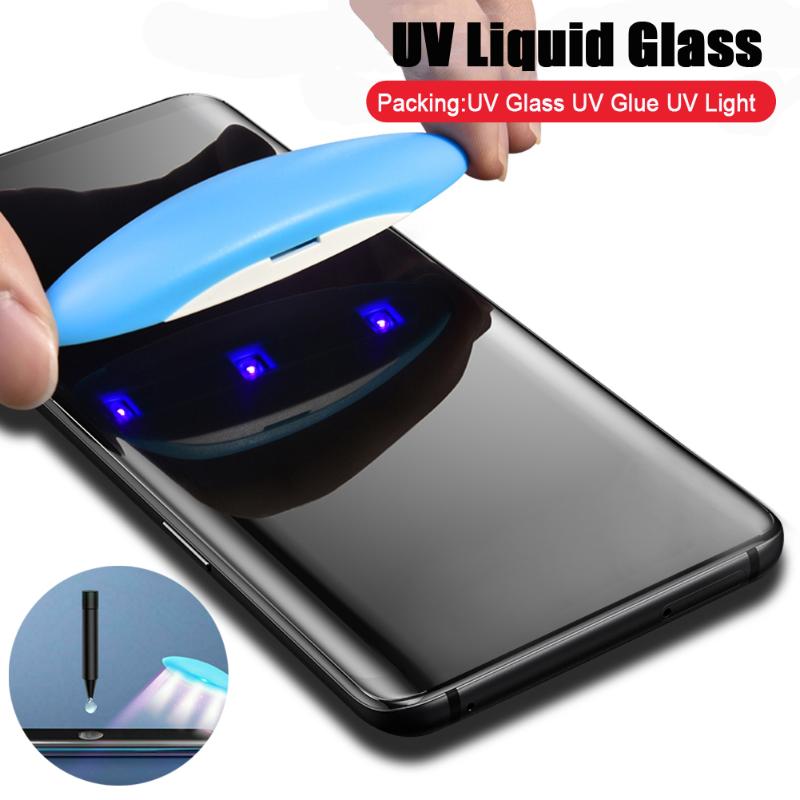 

Cell Phone Screen Protectors Jetjoy UV Glue Liquid Tempered Glass For Galaxy S20 Ultra Plus Note 10 S10 Full Coverage Protector Film