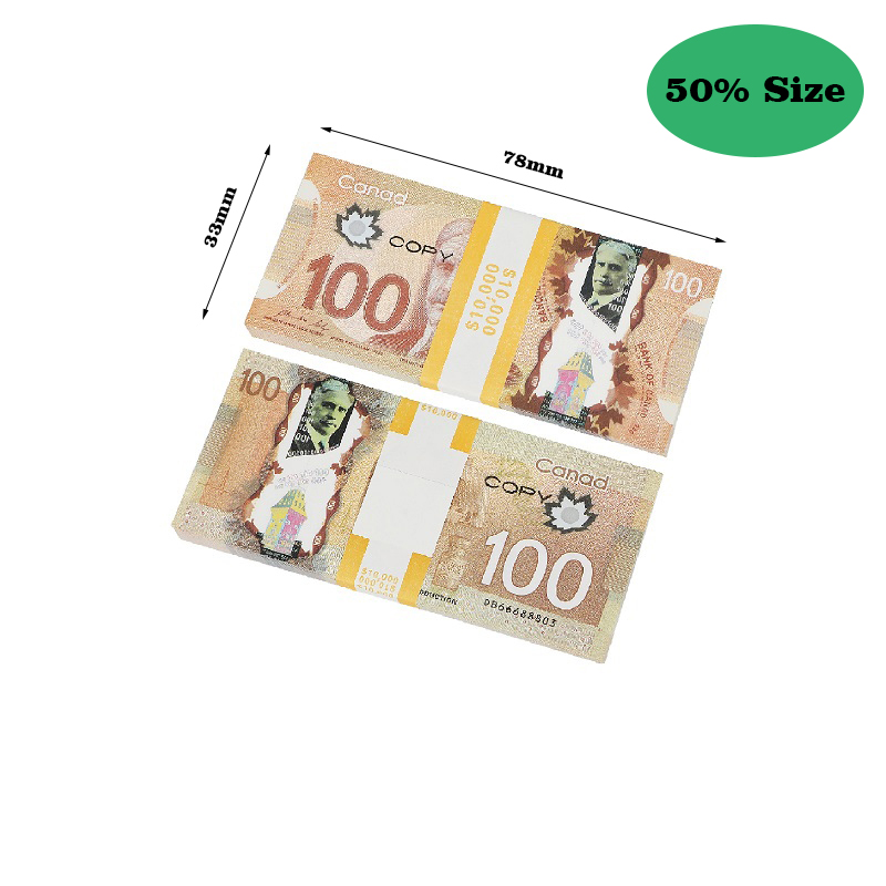 

Prop Cad Game Money 5/10/20/50/100 Copy CANADIAN DOLLAR CANADA BANKNOTES FAKE NOTES MOVIE PROPS
