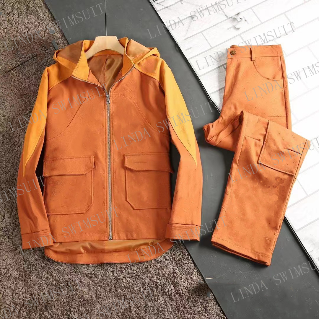 

Designer brand men jeans man Denim jacket Loi logo Mens Casual Street Leisure Fashion Streetwear Pullover Sweatshirts long sleeves denims coat and pants sets, Orange