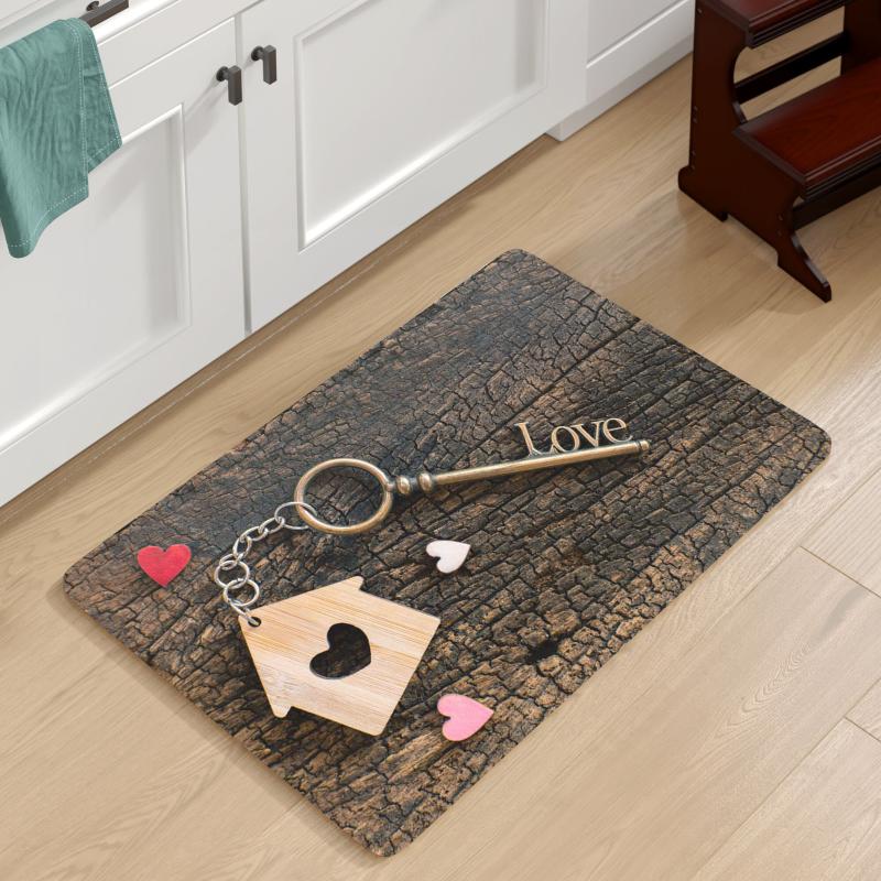 

Wooden Grain Kitchen Floor Mat Modern Door Carpet For Living Room Boho Decor Anti-Slip Rug Hallway Home Carpets
