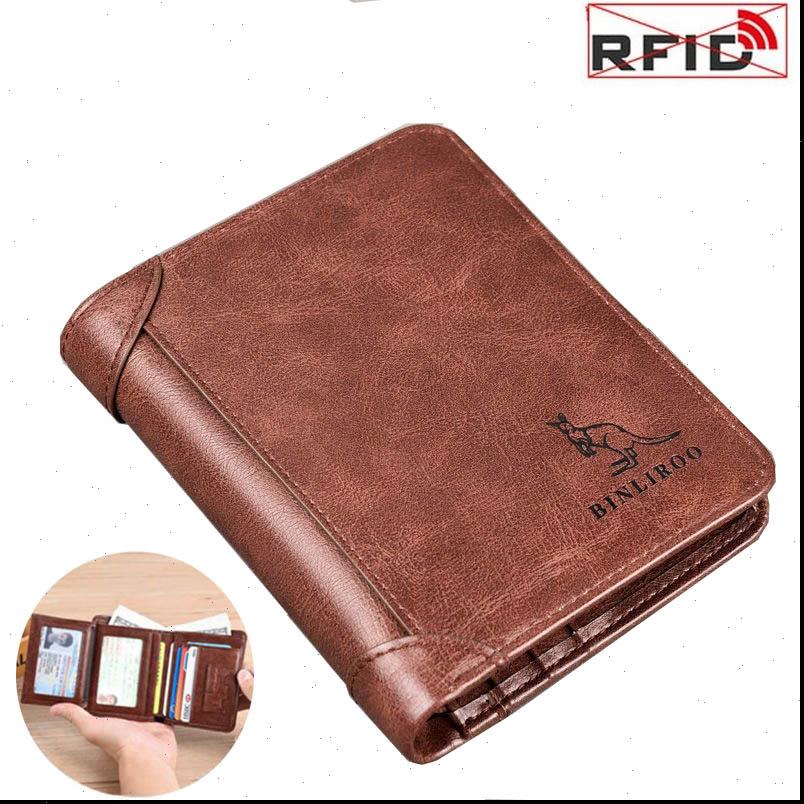 

fashion men wallet anti theft rfid 3 fold short credit card holder genuine leather purse, Red;black