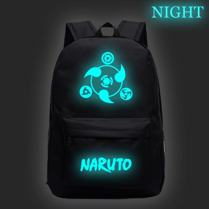 

Backpack NARUTO Sharingan Luminous Fashion Pattern Travel Rucksack Students Boys Girls School Bag Teen Men Knapsack