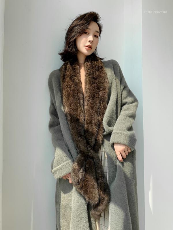 

Scarves Sable Scarf Mink Series Women's Fur Collar Winter Style Fashion Size:180*14cm