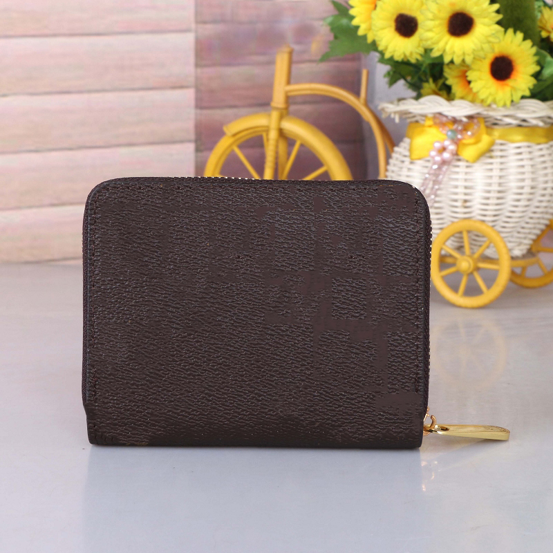 

brand Designer women pu Leather short wallets High quality card holder fashion Luxurys men clutch bag Zippy coin purse 7 colors small cute 600ap67, Red;black