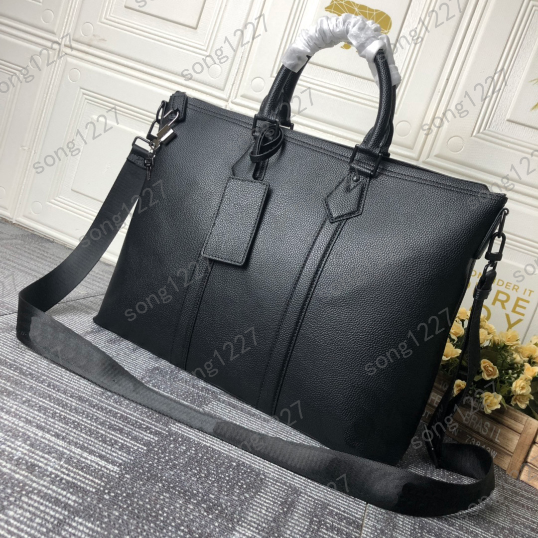 

L Luxurys Designers Bag 59 handbags 158 two size briefcase 159 Fashion Bags Soft texture of grainy cow leather, Black logo