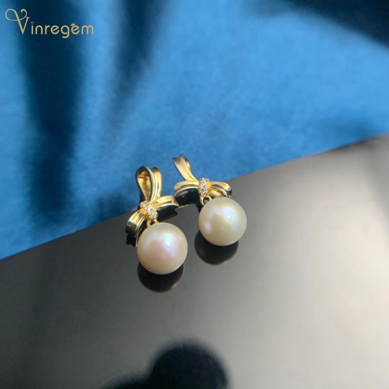 

Stud Vinregem 100% 925 Sterling Silver Wedding Party Engagement Cute 18K Yellow Gold Bowknot Earrings Studs For Women Fine Jewelry, Golden;silver