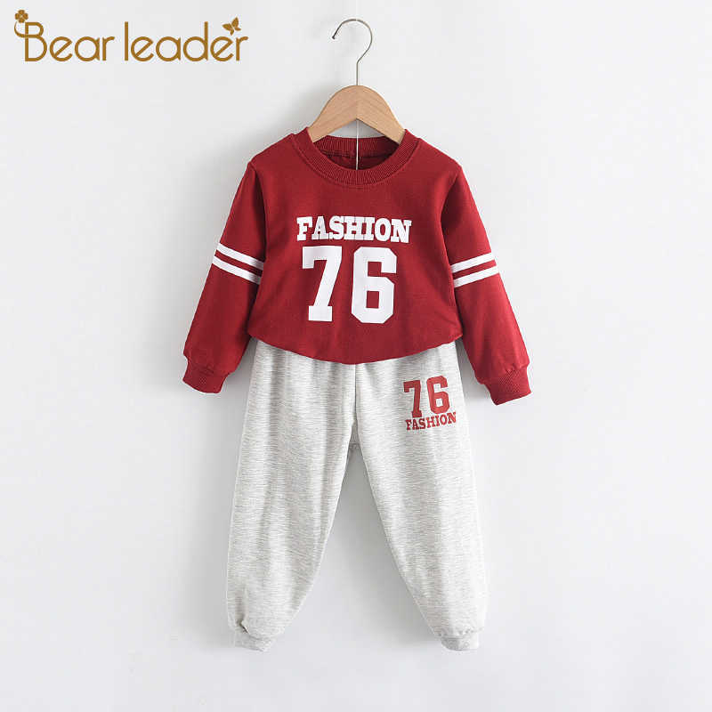 

Bear Leader Children Active Clothing Sets Spring Toddler Letter Print Tracksuits 2PCS Kids Autumn Costumes 2-5 Years 210708, Ah954-red