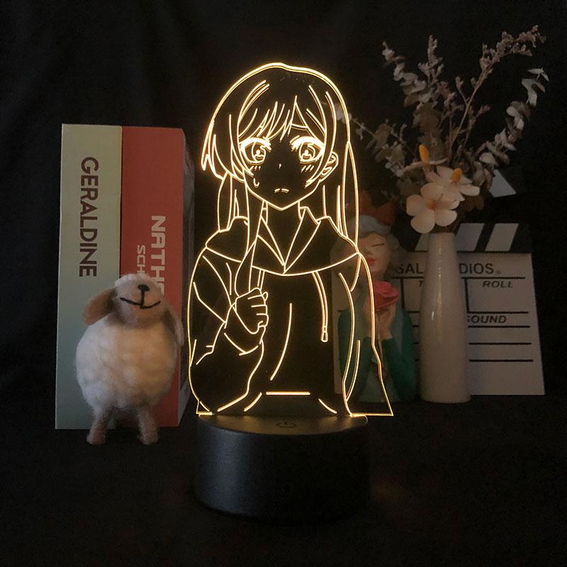

Night Lights Led Light Lamp Anime Kanojo Okarishimasu Chizuru Ichinose For Bedroom Decorative Nightlight Birthday Gift 3d Table