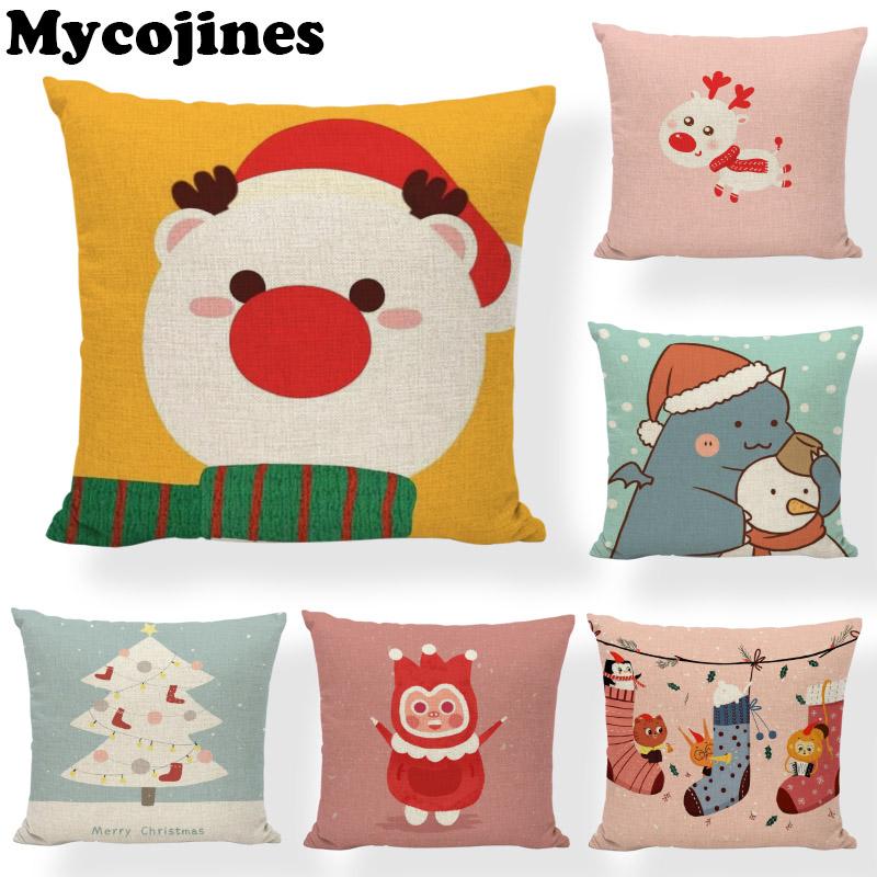 

Fashion Christmas Pillow Case Deer Snowman Santa Socks Tree Sofa Dormitory Lounge Chair Decoration Cushion Cover Cushion/Decorative