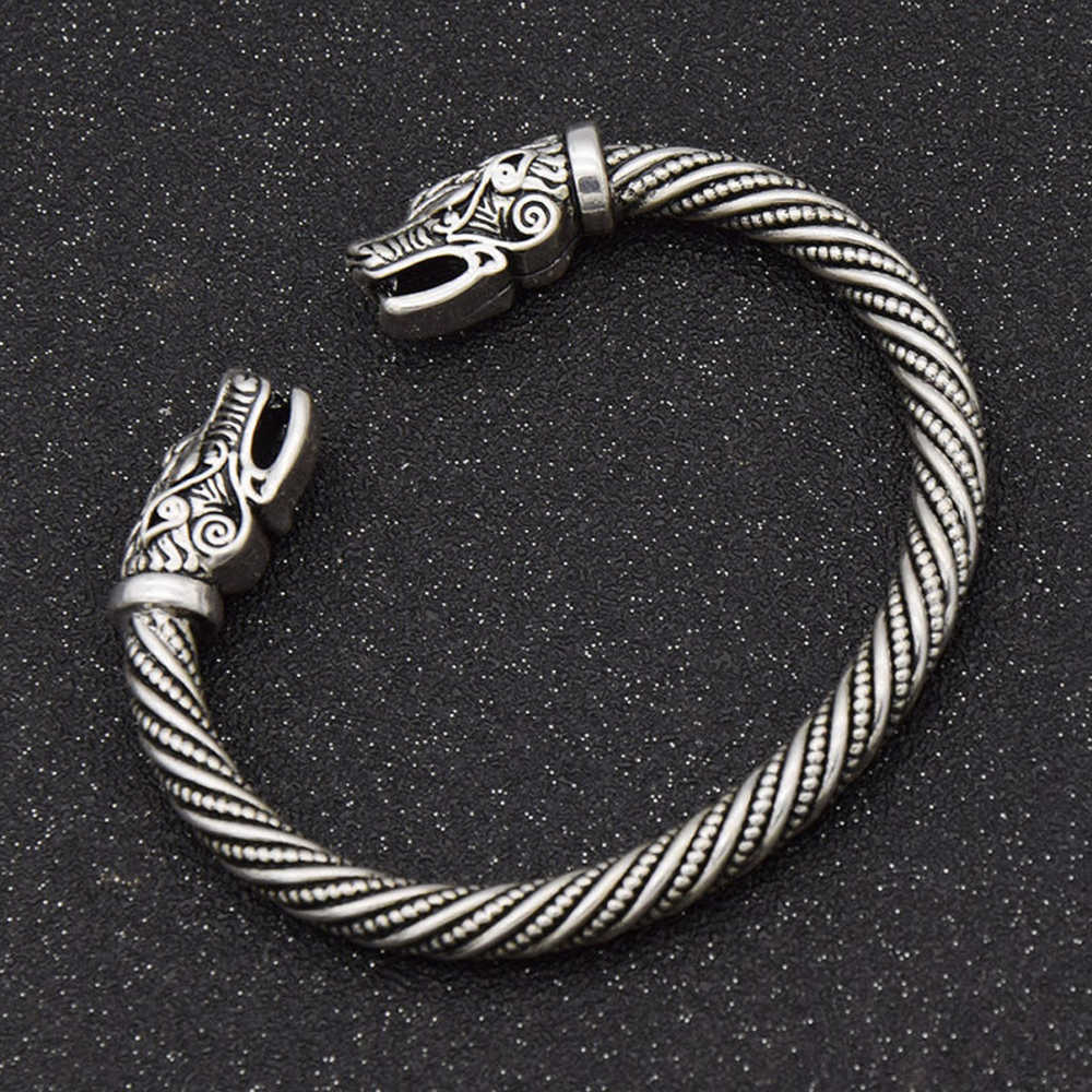 

Wolf Head Bracelet Viking Bracelet Teen Indian Jewelry Accessories Men Wristband Cuff Bracelets Women Bangles Stainless Steel Q0719