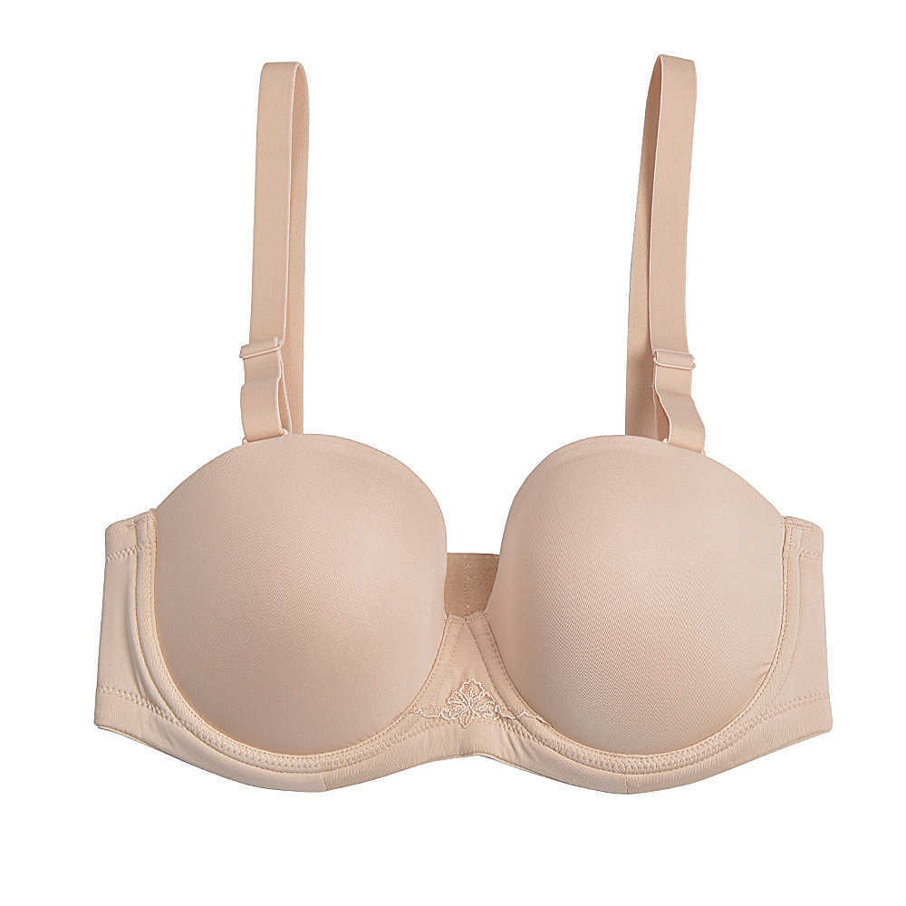 

YANDW Simple Solid Bra Underwire Bras For Women Sexy Everyday Plus Size Multiway Bralette 32 34 36 38 40 42 44 B C D E F G H 210623, Khaki
