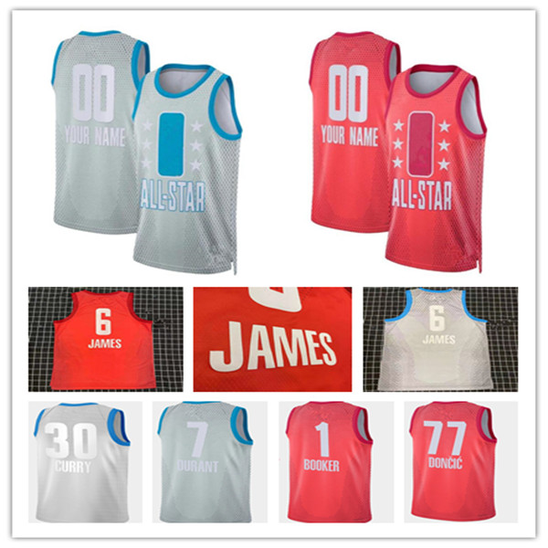 

2022 All-Star Basketball Jerseys Printed DeMar DeRozan 11 Jayson Tatum 0 Paul George 13 Ja Morant 12 Trae Young 11 LaMelo Ball 2 Jimmy Butler 22 James Durant Curry Doncic, Man grey