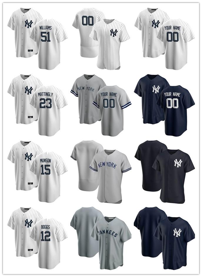 

Custom Mens women Youth New York Yankees 23 Don Mattingly 51 Bernie Williams 12 Wade Boggs 15 Thurman Munson Baseball Jersey, Blue;black