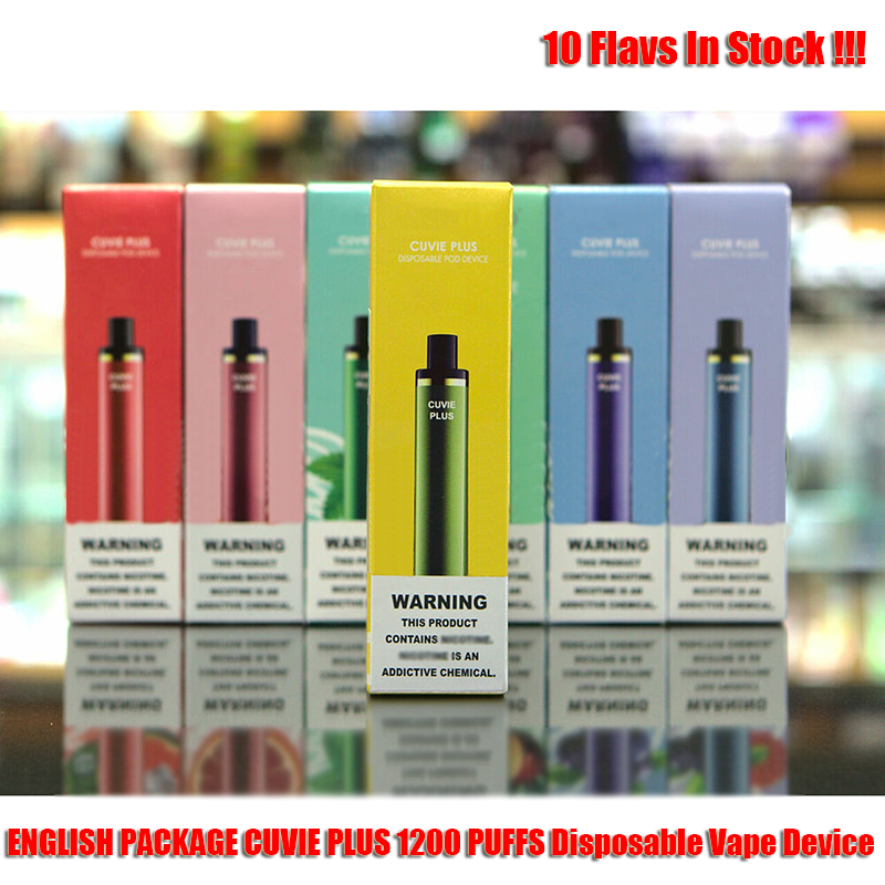 

HOD Cuvie Plus Pods 1200 Puffs Disposable Device Cigarette Vape Pen Starter Kits 950mAh Battery 5.0ml Cartridge E Cigarettes