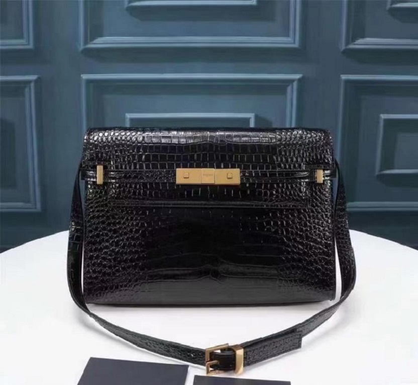 

Classic high-quality luxury designer bag woman classics crocodile leather handbags fashion womans designers one-shoulder diagonal bags Free ship, Black #579271