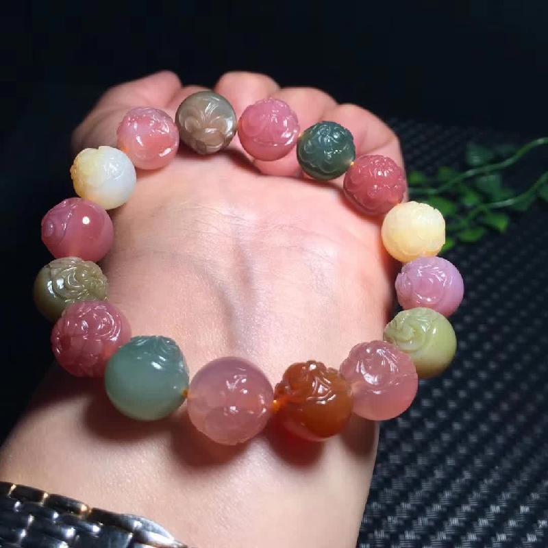 

Beaded, Strands Beautiful Yanyuan Agate Bracelet Simple National Style Sapphire Holiday Gift Anti Fatigue Flower Beaded