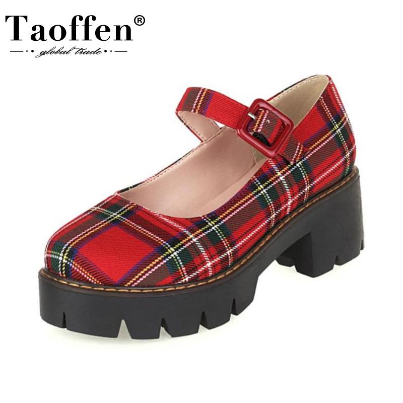 

Taoffen Size 34-43 Women Pumps Buckle Strap Fashion Platform High Heel Shoes Woman Casual Daily Office Lady Home Footwear Dress, Black