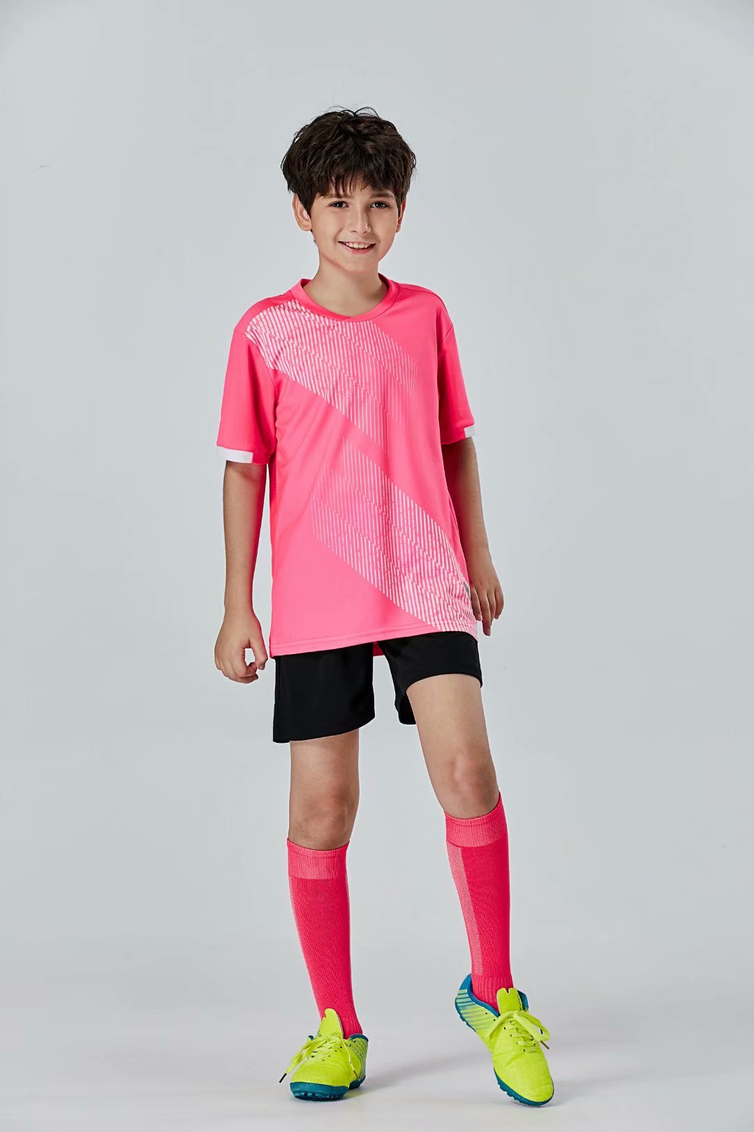 

#084 Football uniform men+kids soccer Jersey printing team custom track and field sports short-sleeved shirt, Black;yellow