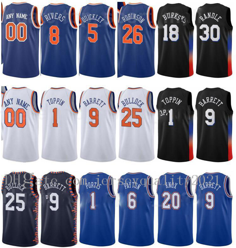 

21 Printed Basketball City Earned Edition Austin Rivers Jersey 8 Obi Toppin 1 Reggie Bullock 25 Mitchell Robinson Kevin Knox Carmelo Anthony