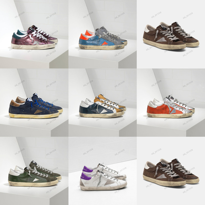 

Super Star Low Casual Sneakers Shoes Gletter Leather Sequine Golden Designer Do-old Dirty Trainers Deluxe Brand Goose Women Men size 35-46, 11