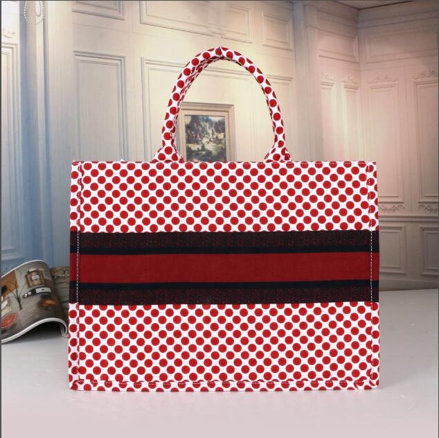 

Embroidery Book Tote Bags for Women 2021Top Designer Luxury Handbags Lady's Fashion Purse High Quality Shopping Bag