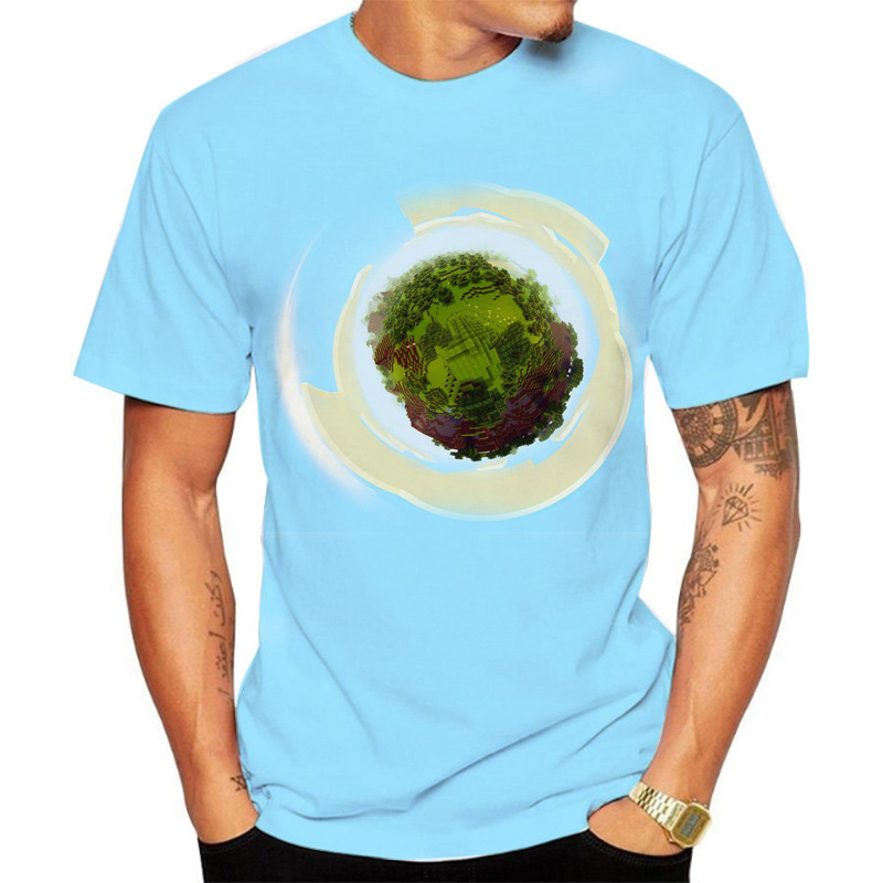 

Printed green plant pattern men's 3D T-shirt short-sleeved party top street crew neck summer Minecraft, White;black