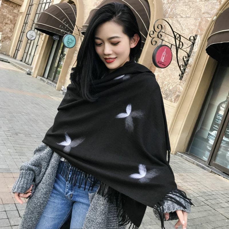 

Scarves Autumn And Winter 2021 Monochrome Imitation Cashmere Viscose Scarf Soft Comfortable Long Warm Shawl Both Wholesale, Blue;gray