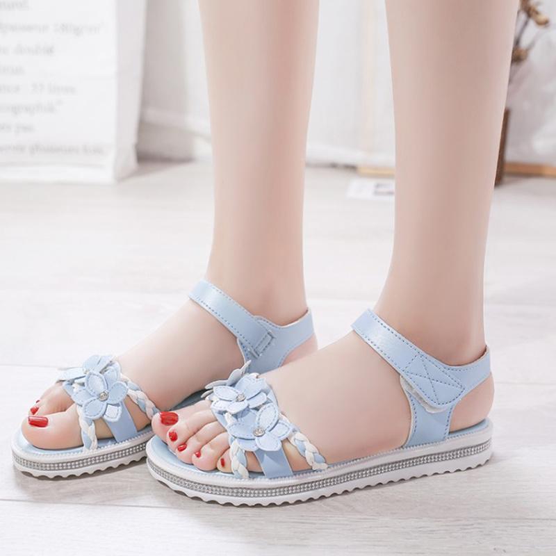 

Sandals 2021 Summer Cute Flower Shoes Woman Girls Flat Beach Sandalias Ladies Sandalia Feminina, Beige