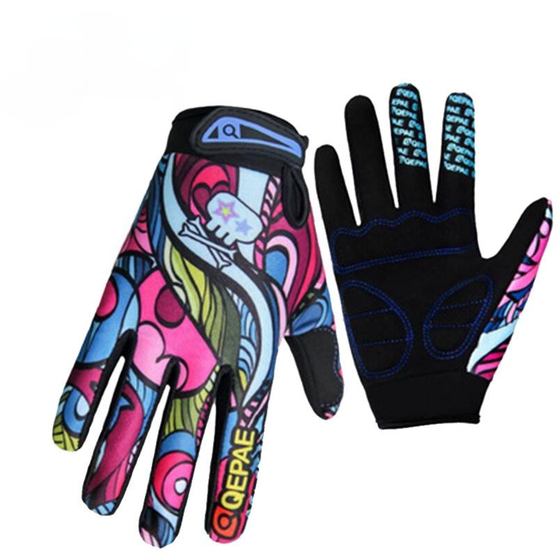 

Sports Gloves Wholesale Printing Cycling Bicycle Bike Full Finger Climbing Mesh Gel Winter For Women, Black