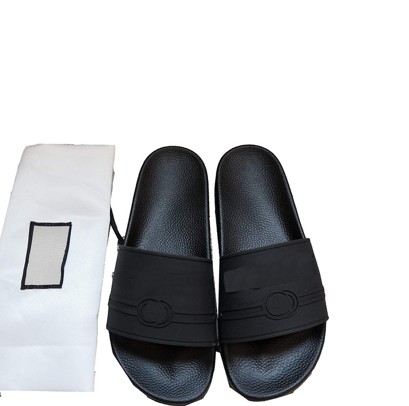 

Womens Mens Beach Shoes Summer Outdoor Home Flat Slippers Black White Interlocking Letters Sandals Size 35-46