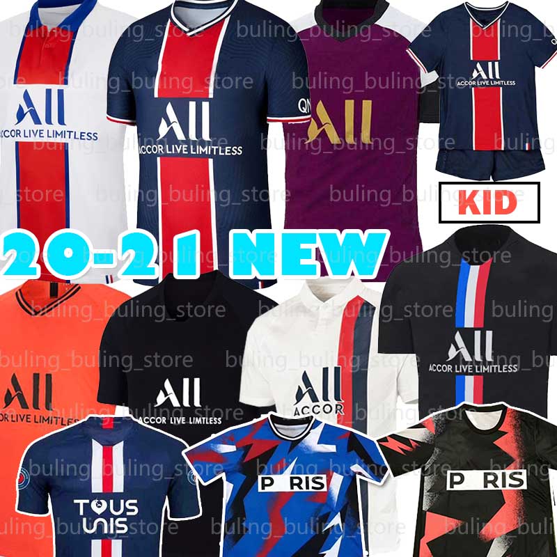

7 MBAPPE PSG Soccer Jersey 2020 2021 Paris ICARDI CAVANI SARABIA MARQUINHOS ANDER HERRERA VERRATTI GANA T.SILVA Home Football shirt, Black;yellow