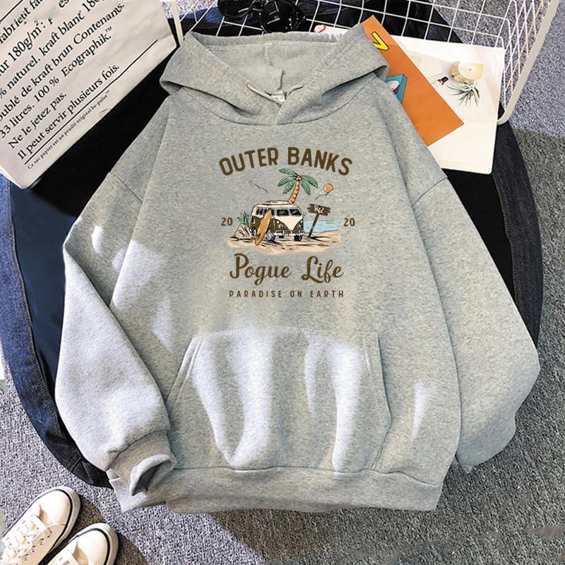 

Women' Hoodies & Sweatshirts Outer Banks Hoodie Women Oversized Outerbanks Pogue Life Woman Harajuku Fleece Hoody Pullovers Sweatshirt Suda, Gray